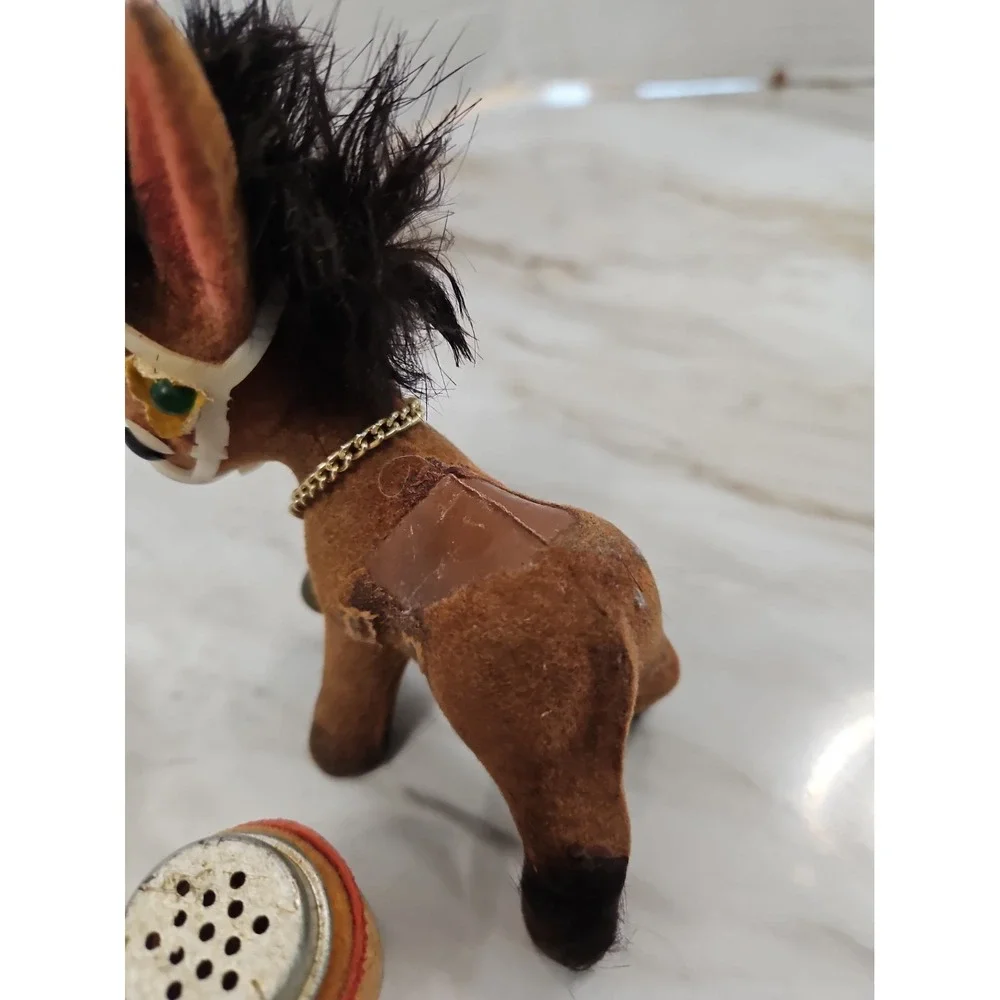 Vintage Enesco Black Hair Donkey/Pack Horse Hong Kong Salt & Pepper Shaker Set